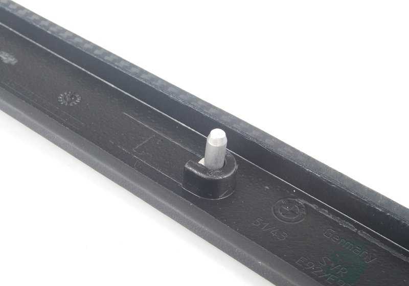 Moldura interior de cuero trasera derecha OEM 51438036690 para BMW E92, E92N, E93, E93N. Color negro carbón. Original BMW.