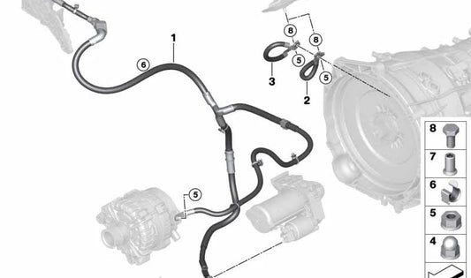 Cable batería y arranque OEM 12428638591 para BMW F20, F22, F23, F30, F31, F34, F32, F33, F36 (todas las versiones). Original BMW.