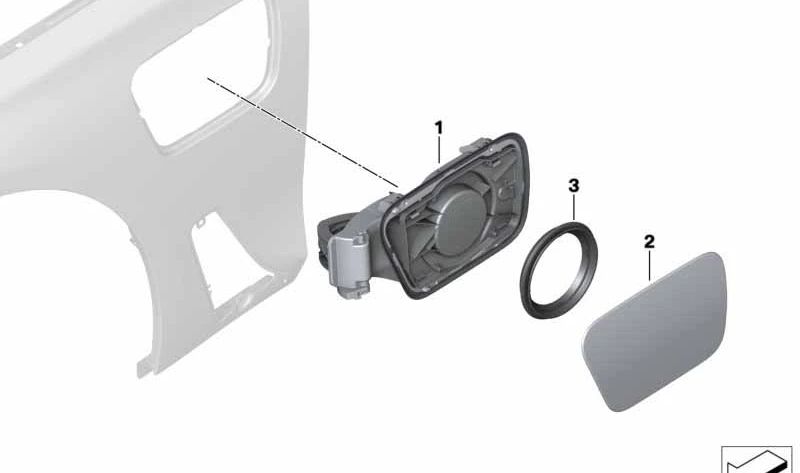 Tapa protectora del conector de carga OEM 51177358843 para BMW Serie 7 G11, G12 (740e, 745e, 740Le, xDrive). Compatible con modelos híbridos enchufables. Original BMW.