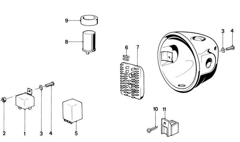 Interruptor de luces emergencia OEM 61311358194 para BMW R50, R60, R75, R80, R90, R100. Original BMW.