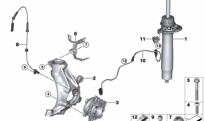 EMC OEM 31318008628 EDC do amortecedor da frente para BMW M2 (F87), M3 (F80), M4 (F82, F83). BMW original.