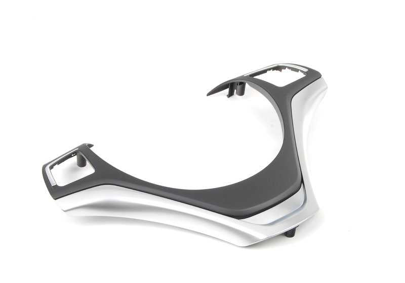 Embellecedor de volante negro/cromado brillante OEM 32306853142 para BMW E82, E88 y X1 E84. Original BMW.