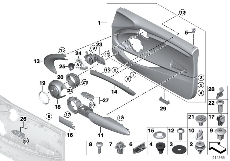 Cubierta de tornillo cromo tirador puerta delantera OEM 51417359147 para MINI F56, F55, Countryman F60. Original MINI.