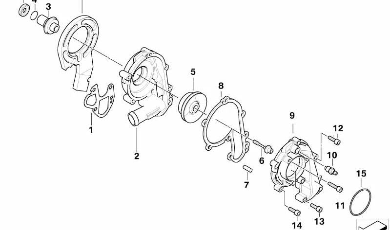 A junta da bomba de refrigerante OEM 11517705437 para motocicletas BMW K1200S, K1300S, K1200R, K1300R, K1200GT, K1300GT. BMW Motorrad original.