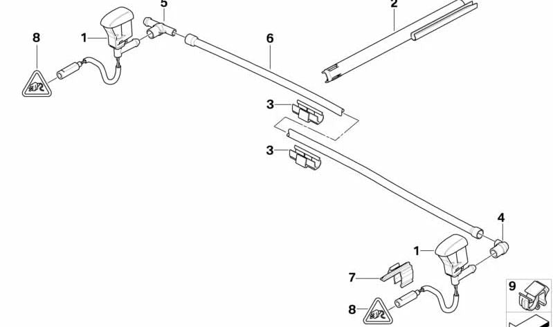 OEM 61667052715 Supporto per tubo per la biancheria per BMW Z4 E85, E86. BMW originale.