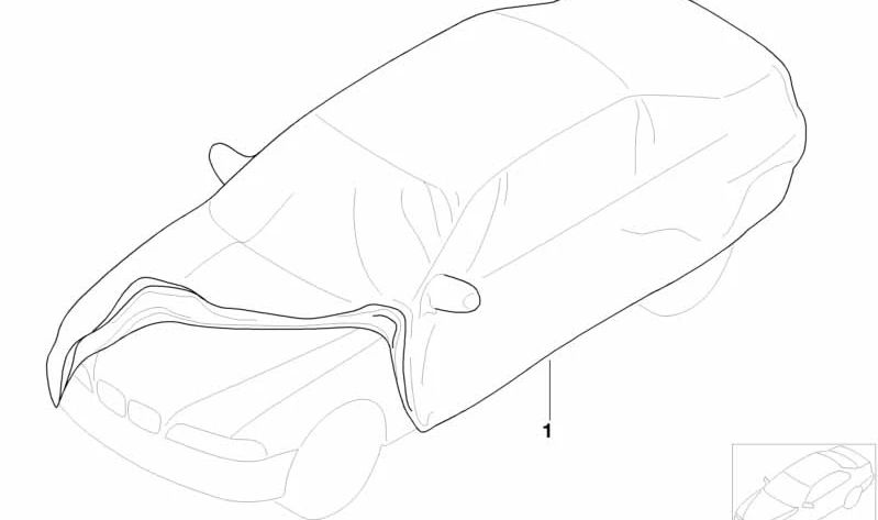 Funda exterior para coche OEM 82150018230 para BMW E36 y Z3. Ideal para proteger tu vehículo al aire libre de polvo, lluvia y sol. Original BMW.