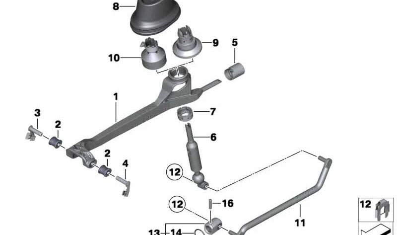 Fuelle de palanca de cambios OEM 25117588035 para BMW F25 y F26. Original BMW.