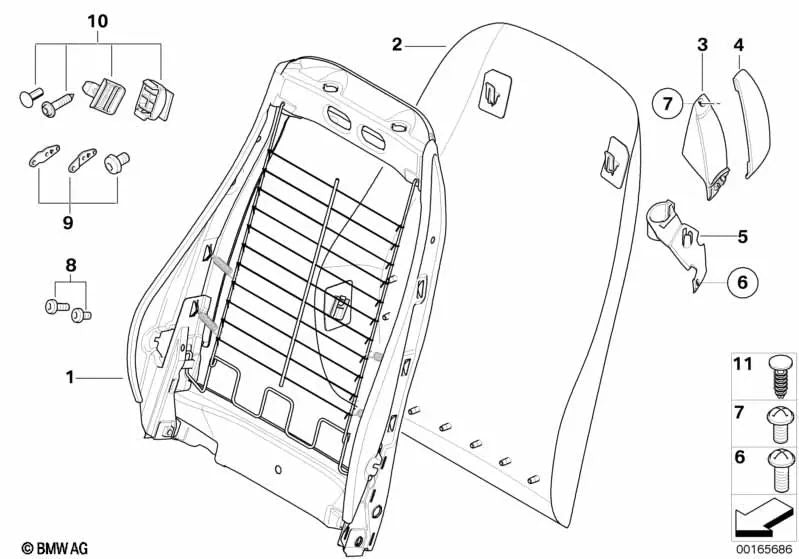 Fivela da guia da correia esquerda para BMW Z4 E85 (OEM 72117130833). BMW original.