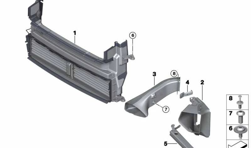 Guía de aire delantera OEM 51747458743 para MINI Clubman F54 (11/2015 - 07/2019). Original MINI.