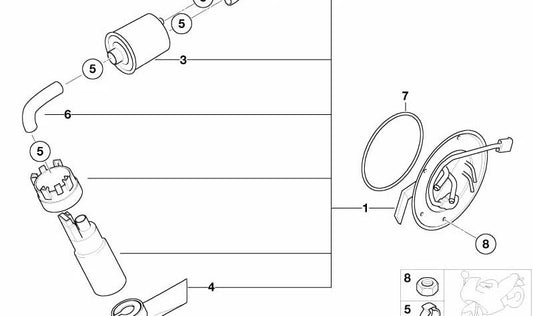 Bomba de combustível OEM 16142350641 para BMW Motorrad R 850 R, R 1150 R, Rockster. Originais BMW Motorrad.