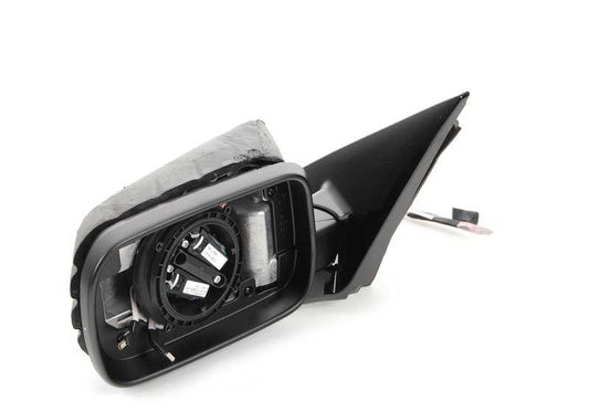 Retrovisor exterior izquierdo calefactable con memoria OEM 51167153117 para BMW E46 (variante 316i distintas versiones). Acabado en negro brillante. Original BMW.