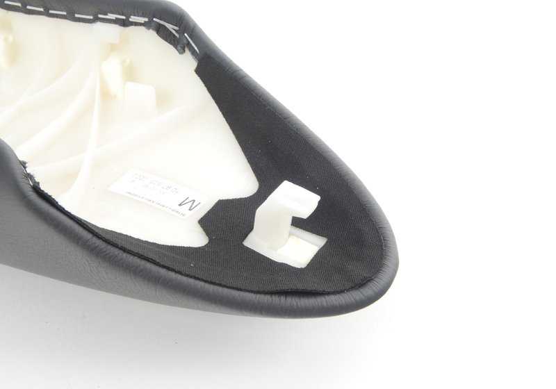Apoyabrazos de puerta derecha en cuero color Panther Black OEM 51417133508 para MINI R50, R53 y Cabrio R52. Original MINI.