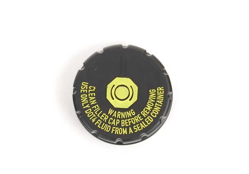 Tapón cierre de depósito frenos OEM 34336770607 para BMW {E39,E38,F25,F26} y MINI {R55,R56,R57,R58,R59,R60,R61}. Recambio original BMW y MINI.