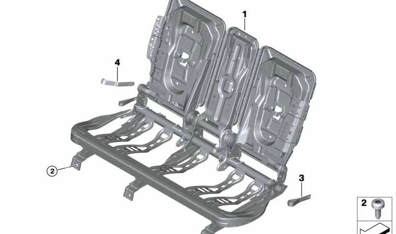 Estructura de asiento OEM 52207436981 para BMW F39. Original BMW.