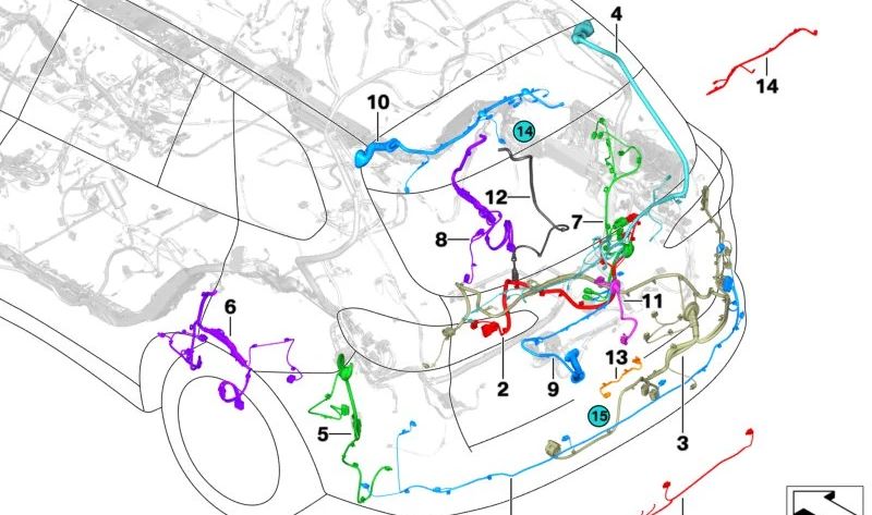 OEM 61115A0A2C2 Rear Wiring Harness Repair Kit for BMW G05, F95. Original BMW.