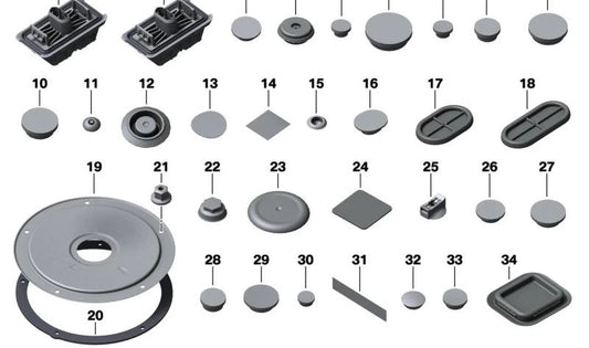 Tapón de cierre OEM 51717490325 para BMW X5 F95, F95N, G05, G05N, G18, G18N; X6 F96, F96N, G06, G06N; X7 G07, G07N. Original BMW.