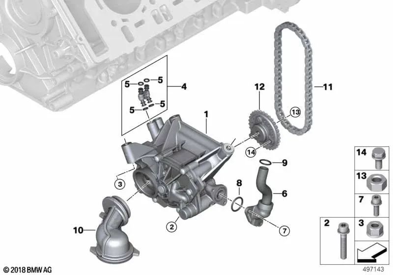 Tubo de regulação OEM 11418612062 para BMW Série 5 G30, Série 7 G11, Série 8 G15, X5 G05, X6 G06... e muito mais. BMW genuíno.