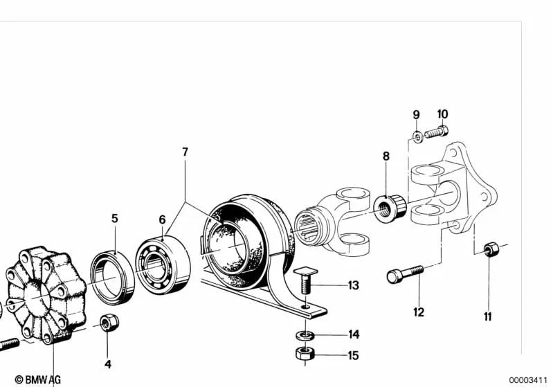 Tornillo hexagonal M10X61 OEM 26111102144 para BMW Serie 1502-2002tii, 3' E21, 1500-2000CS, 5' E12. Original BMW.