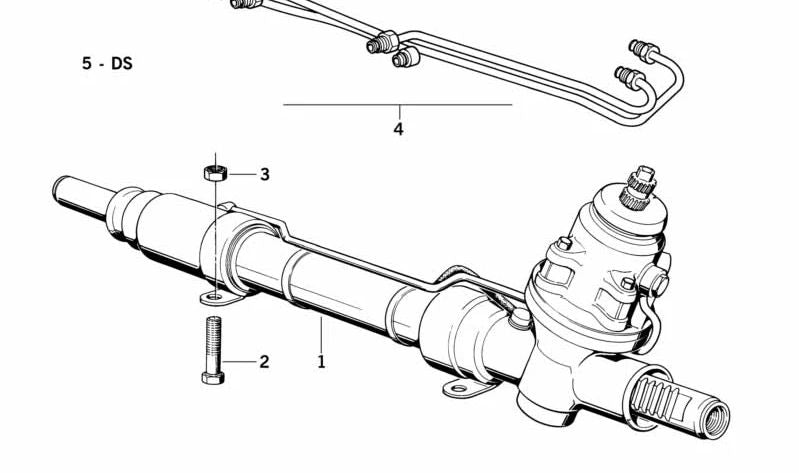 Direction du tuyau hydraulique OEM 32131141528 pour BMW E34 525i XDrive (manuel et automatique). Modèles compatibles: HD71, HD81, HJ71, HJ81. BMW d'origine.