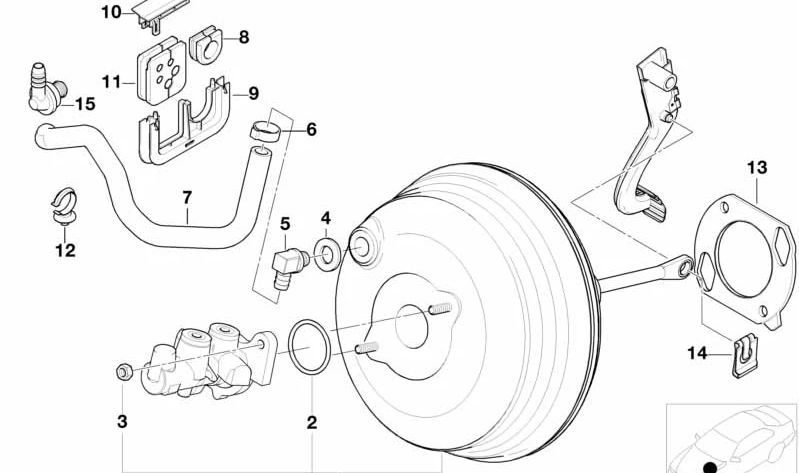 Junta tórica OEM 35111165132 para BMW E46, E39, E38, E53, E52. Recambio original BMW para servofreno (diámetro 70 mm). Ideal para mantener el sistema de frenado en óptimas condiciones.