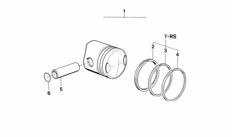 OEM Piston 11251335465 für BMW E28, E30, E34, E36, E38, E39, E46, Z3. Originaler BMW -Ersatz. Ideal für Motoren mit Durchmesser von 94,21 mm +0,25.