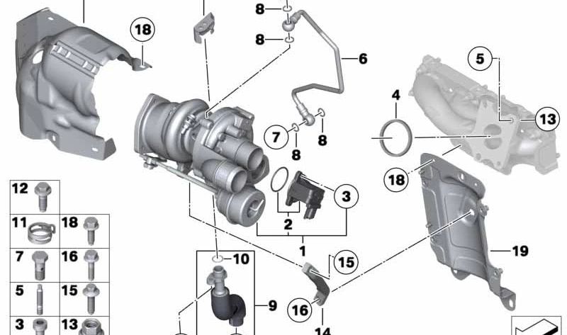 Tornillo de pasador OEM 11657605340 para MINI R55, R56, R57, R58, R59, R60, R61... y más. Original MINI.