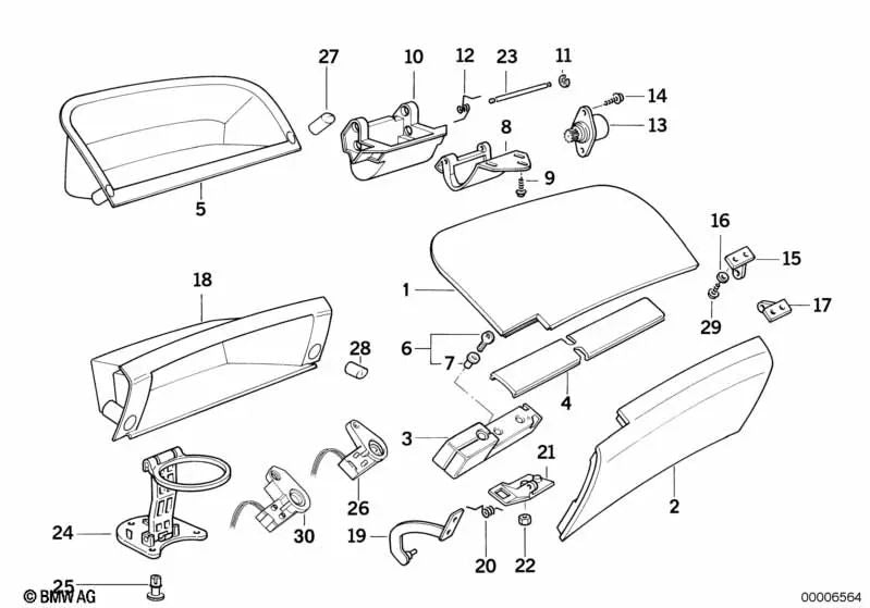 Lock for BMW E31 (OEM 51458118256). Original BMW