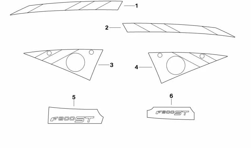 Inscripción izquierda OEM 51148528313 para motos BMW F 800 S, F 800 ST, F 800 GT. Original BMW Motorrad.