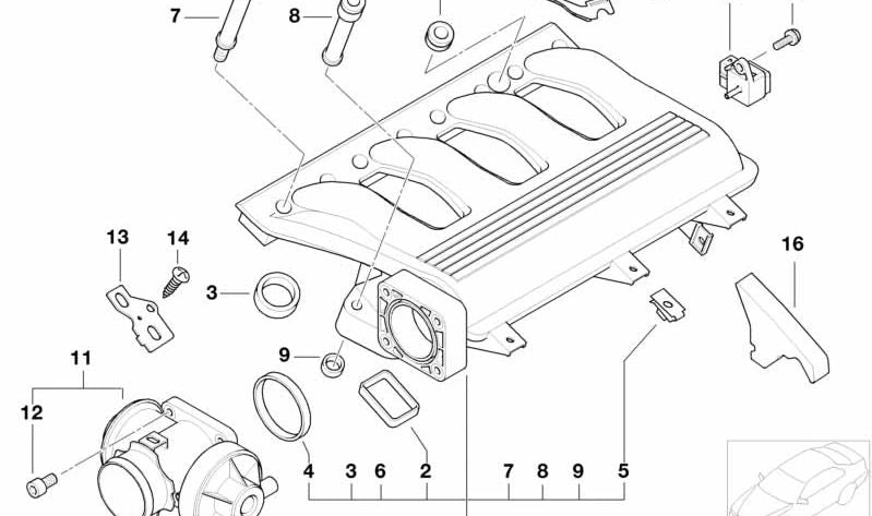 Zulassungskanal für BMW 3 E46 -Serie, 5 E39 -Serie (OEM 11612246942). Original BMW.