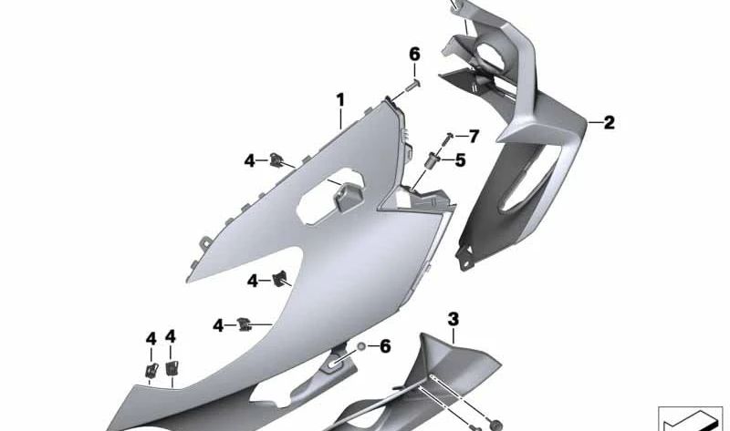 Guide d'air gauche OEM 46637708899 pour les motos BMW K1600GT, K1600GTL ... et plus encore. BMW original Motorrad.