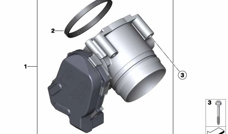 Corpo di accelerazione OEM 13547588625 per BMW F20, F20N, F21, F21N, F22, F23, F30, F30N, F31, F31N, F34, F35, F35N, F32, F33, F36, F07N, F10, F10n, F11n, F1, F25, F26 F16, E89. BMW originale.