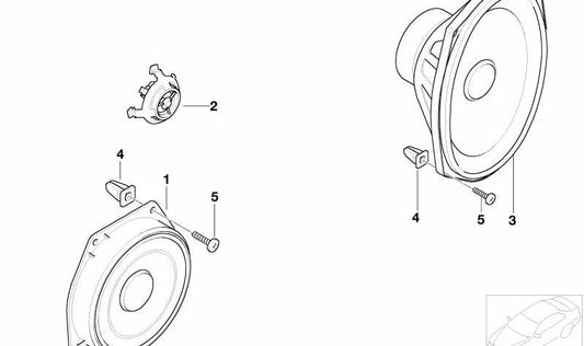 Altavoz trasero OEM 65139143270 para MINI R50, R52, R53, R56. Original MINI.