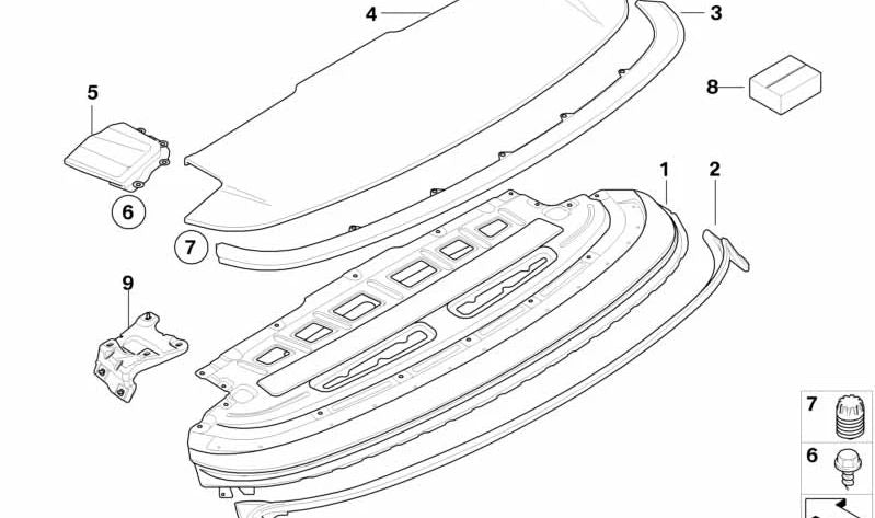 Bandeja cubremaletero OEM 54377180216 para BMW E93. Original BMW.