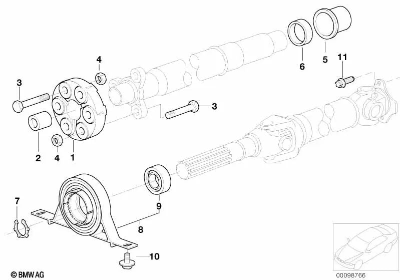 Centering bushing for BMW E81, E82, E87, E88, F20, F21, F22, F23, G42, E21, E30, E36, E46, E90, E91, E92, E93, F30, F31, F34, F35, G20, G21 , G28, F32, F33, F36, G22, G23, G26, E12, E28, E34, E39, E60, E61, F07, F10, F11, G30, G31, G38, G60, G61, G68,