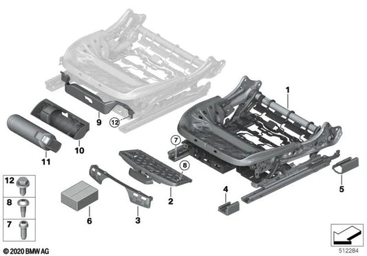 Funda protección riel asiento trasero derecho OEM 52107415076 para BMW X3 G01, X4 G02, iX3 G08... y más. Original BMW.