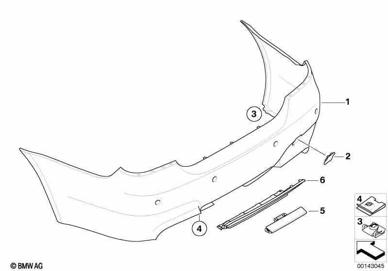 Tapón del gancho de remolque imprimado para BMW E60 Serie 5 (OEM 51127898121). Original BMW.