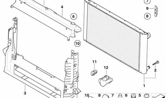 Radiador de refrigerante OEM 17117787440 para BMW E60, E61. Original BMW.