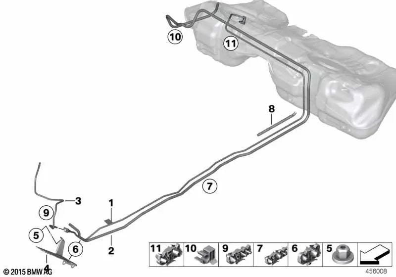Washer Air Duct for BMW 1 Series F20N, F21N 2 Series F22, F22N, F23, F23N (OEM 16137483174). Original BMW