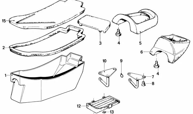 OEM 52531240500 tools compartment for BMW R50, R60, R69. Original BMW piece.
