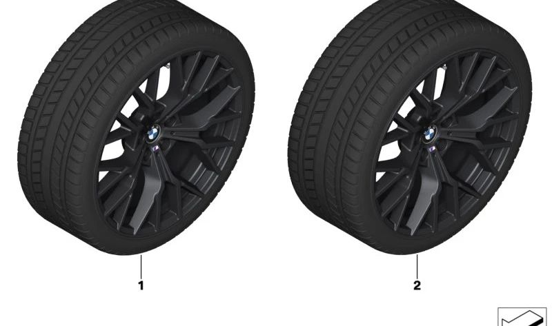 Rueda completa de invierno con sensor RDC y neumático 285/40R20 108T para BMW G70 (Serie 7), G45 (X3). Original BMW.