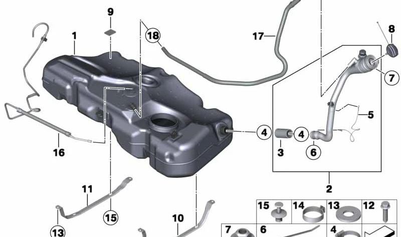 Tubo de llenado de materia sintética OEM 16117270610 para MINI R57, R58, R59. Original MINI.