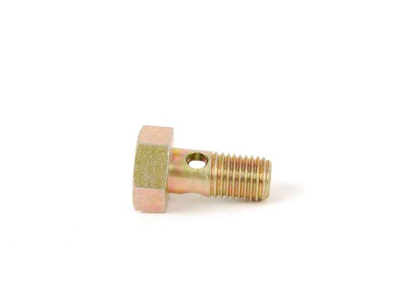 Tornillo hueco OEM 13531264360 para BMW E21, E12, E28 y E30. Repuesto original para conexión de conductos de combustible o aceite. Original BMW.
