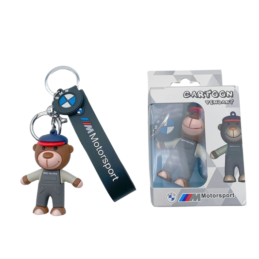 BMW Motorsportschlüsselkette - mechanischer Bär oder Pilot mit Geschenkbox 🎁