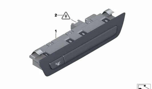 Botón control asistente de conducción OEM 61319220050 para BMW F07, F07N, F10, F10N, F11, F11N, F18, F18N, F06, F06N, F12, F12N, F13, F13N, F01, F01N, F02, F02N, F04. Original BMW.