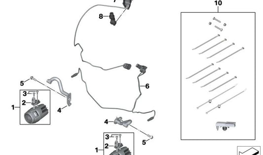 Soporte faro adicional derecho OEM 77518406444 para motos BMW F900XR, F900XR A2. Original BMW Motorrad.