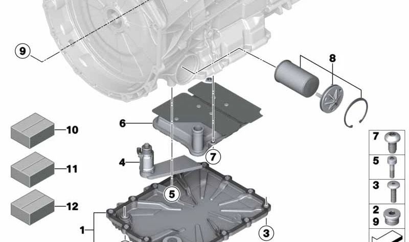 Vis à tête plate OEM 28107842386 pour BMW E82, E88, F87, E90, E92, E93, F80, F82, F83, F10, F06, F12, F13, E89. BMW d'origine.