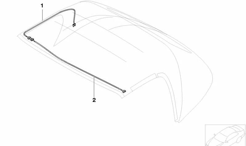 Cableado original para techo eléctrico OEM 54348248886 para BMW E52 Z8. Repuesto original BMW.