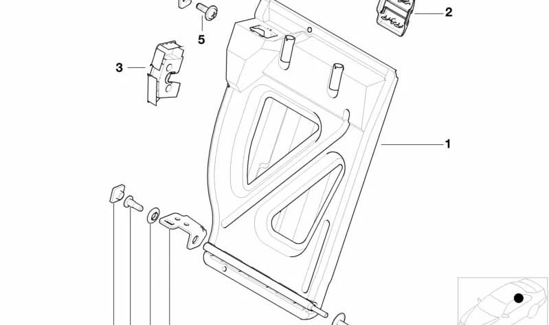 Asa de sujeción OEM 52208231745 para BMW E46, E83. Original BMW.