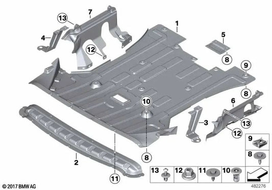Soporte izquierdo OEM 51757213677 para BMW X3 F25, X4 F26. Original BMW.