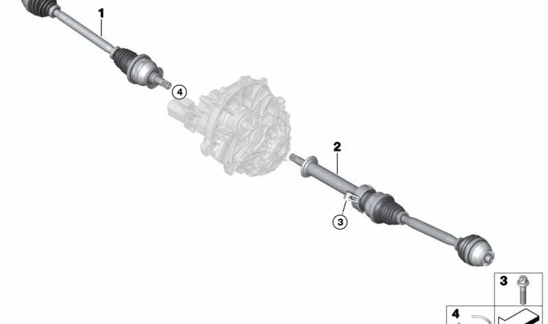 Palier delantero izquierdo OEM 31608611323 para BMW i8 {I12, I15}. Original BMW.